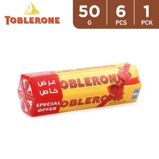 Toblerone Swiss Milk Chocolate Bar with Honey & Almond Nougat 6 x 50 g