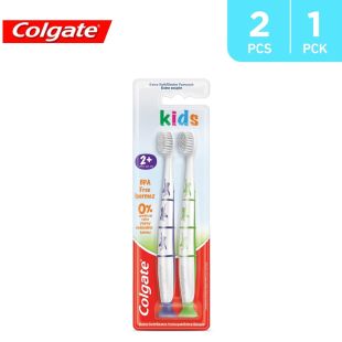 Colgate Kids Toothbrush, BPA-Free Extra Soft Toothbrush for kids 2+ years 2 pieces