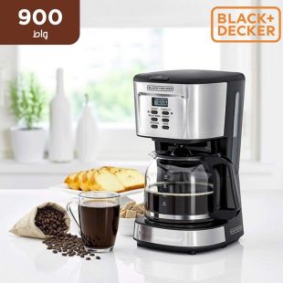 ماكينة صنع القهوة 12 كوب بقوة 900 واط مع شاشة LCD من Black + Decker - منتج جديد / من غير كرتون