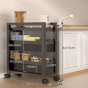 3 Tier Storage Cart 62.5 × 40 × 17.5 cm