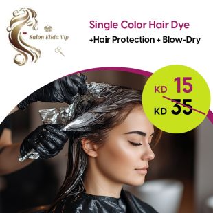 Single Color Hair Dye +Hair Protection + Blow-Dry at Elida Salon 