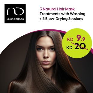 3 Natural Hair Mask Sessions With Washing + 3 Blow-dry from Nadia Dashti Salon & Spa