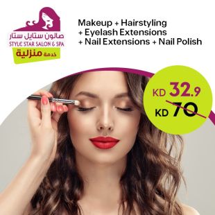 Makeup + Hairstyling + Eyelash Extensions at Style Star Salon