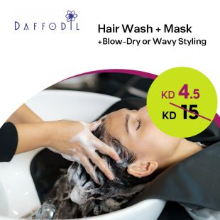 Hair Mask + Hair Wash + Blow-dry or Wavy at Daffodil Beauty Salon