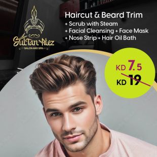 Haircut + Beard Shave Package from Sultan Alez Salon & Spa
