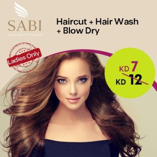 Haircut + Hair Wash + Blow-Dry at Sabi Spa Salon