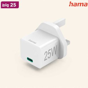 شاحن USB-C سريع 25 واط بقابس بريطاني من Hama