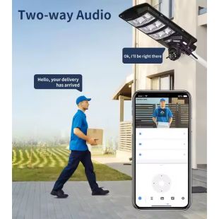 450W Solar Street Light AI Camera Night Vision with 4G and 4K