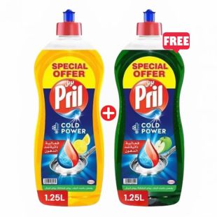 Pril Dishwashing Liquid Lemon 1.25 L + Apple 1.25 L Free