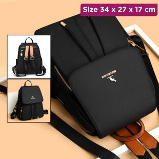 Women's Large Oxford Cloth Backpack 34 x 27 x 17 cm