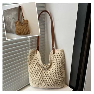 Women's Trendy Woven Cotton Large Capacity Tote Bag