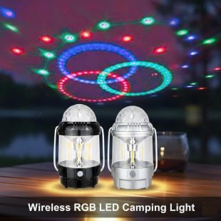 مصباح LED لاسلكي للمخيم بإضاءة RGB
