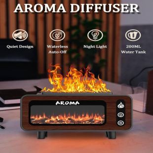 فواحة ومرطب هواء لاسلكي 200 مل بتأثير اللهب 7 ألوان