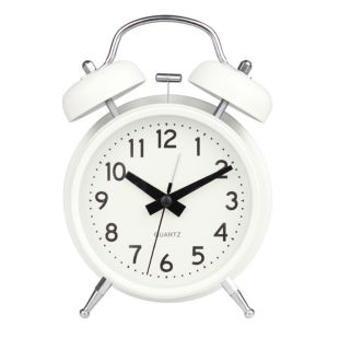 منبه طاولة معدني بجرس مزدوج 4 بوصة