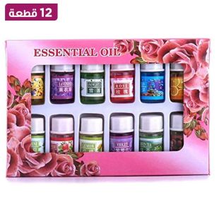 مجموعة من 12 زجاجة زيت عطري طبيعي قابل للذوبان في الماء بروائح نباتية