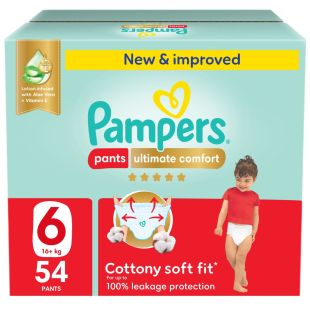 Pampers Ultimate Comfort Baby Pants 54 Diapers Size 6 (16-21 Kg)