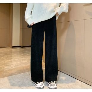 بنطلون بخصر عالٍ فضفاض مبطن بالصوف للسيدات