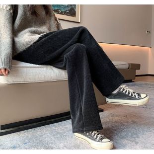 High Waist Loose Fleece Lined Trousers For Women