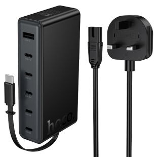 محطة شحن سريع PD بقوة 50 واط 6 منافذ وكيبل Type-C مدمج من Hoco