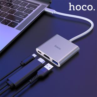 محول HB14 من Type-C إلى USB 3.0 + HDMI + PD من Hoco