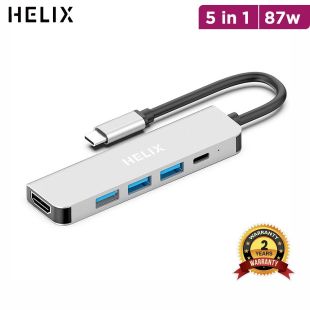 HELIX 5 in 1 87W PD USB-C Hub with 4K HDMI