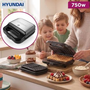 3-in-1 Detachable 2-Slice Sandwich Maker 750W by Hyundai