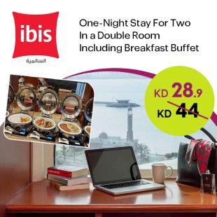  Enjoy One Night Stay In a Double Room Sea View Including Breakfast for 2 Persons at Ibis Hotel - Salmiya