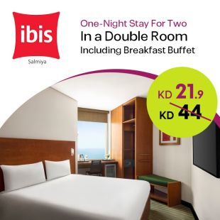 Enjoy One Night Stay In a Double Room Sea View Including Breakfast for 2 Persons at Ibis Hotel - Salmiya