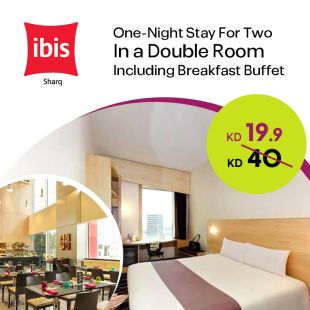 Enjoy One Night Stay In a Double Room + Breakfast for 2 Persons at Ibis Hotel - Sharq
