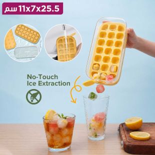 قالب مكعبات الثلج مع غطاء وصندوق 21 قطعة