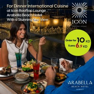Premium International Dinner with Stunning Sea Views at ICON Rooftop Lounge &ndash; Arabella Beach Hotel