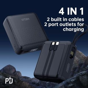 HELIX 4 in 1 20000mAh Power Bank with Built-in Cables