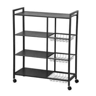 منظم مطبخ تروللي 4 طبقات مع سلات جانبية