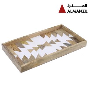 Al-Manzil Mango Wood & Resin Tray - Rectangle