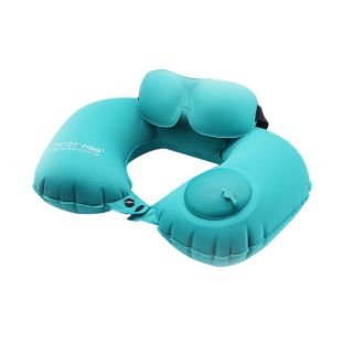 Inflatable Neck Pillow With Eye Mask
