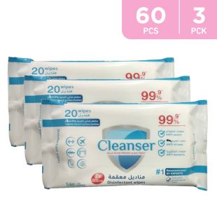 Cleanser Tissue 3 x 20 Napkins
