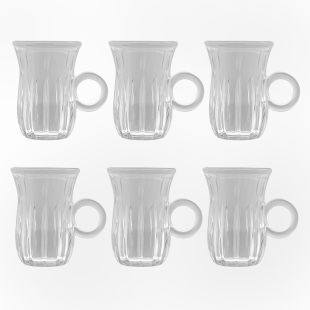 طقم استكانة شاي وقهوة 6 حبة