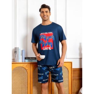 Just One More Game Design Short Sleeves Pajama Set For Men