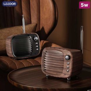 Wireless Mini Retro Wood Speaker 5W by LEEDOR