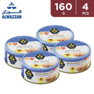 Al Wazzan White Meat Tuna In Sunflower Oil 4 x 160 g