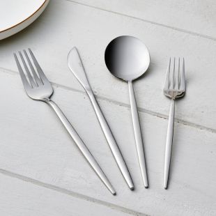 طقم أدوات المائدة Apricot Faro من الستانلس ستيل 24 قطعة لـ 6 أشخاص من Karaca