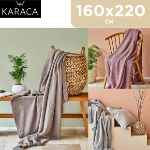 Karaca Back To Basic Acrylic Single Knitted Blanket - 160 x 220cm