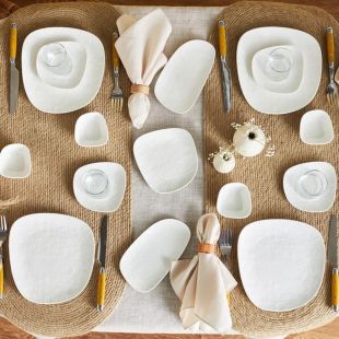 طقم إفطار من البورسلين 26 قطعة أبيض لـ 6 أشخاص من Karaca