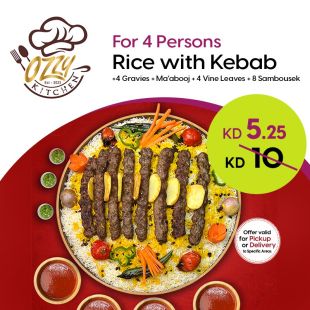 Kebab with Rice for 4 Persons from Ozzy Kitchen