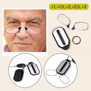 نظارة قراءة قابلة للطي داخل ميدالية مفاتيح بقوة تكبير تصل إلى +3
