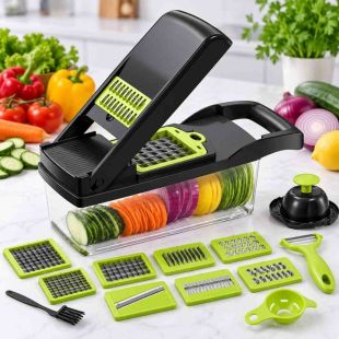 14-in-1 Multifunctional Vegetable Chopper with Container & 8 Blades