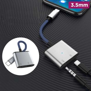 Type-C to 3.5mm Audio and Charging Adapter