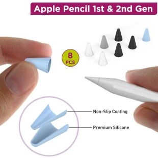 AhaStyle Silicone Nib Cover for Apple Pencil 1st & 2nd Gen 8 Pcs
