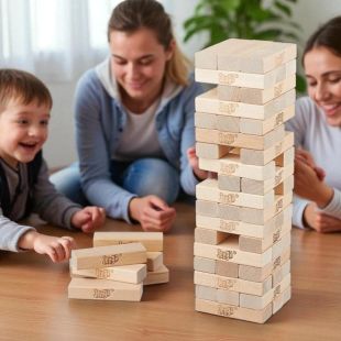 48-Piece Wooden Building Blocks Game