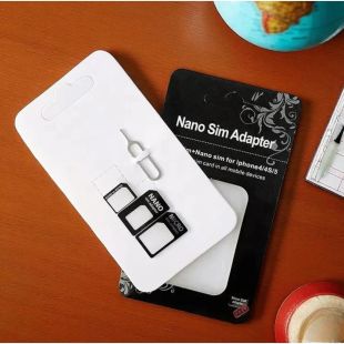 طقم محولات شرائح SIM عالمي 4 في 1 مع دبوس إخراج الشريحة